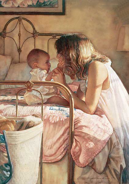 Steve Hanks (1949, American) Steve Hanks, Grafika Vintage, Kind Photo, Tomorrow Is A New Day, Mother Love, Watercolor Artists, Everyday Activities, Russian Art, Mother And Baby