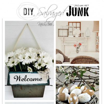 Last week's party - DIY Salvaged Junk Projects 467 Mantel Wall Decor, Side Table Makeover, Vintage Fireplace, Flowers Wreath, Funky Junk Interiors, Vintage Side Table, Table Makeover, Flower Holder, Funky Junk