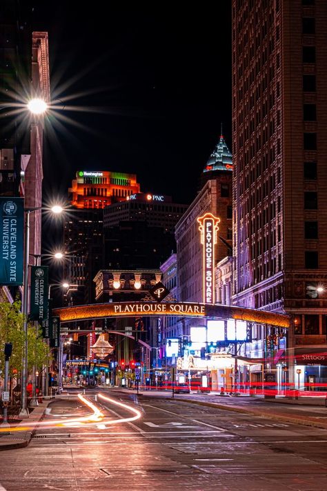 Cleveland Rocks, Downtown Cleveland, Forest City, Cleveland Ohio, Pretty Wallpapers Backgrounds, Night City, Night Aesthetic, Screen Savers, City Skyline