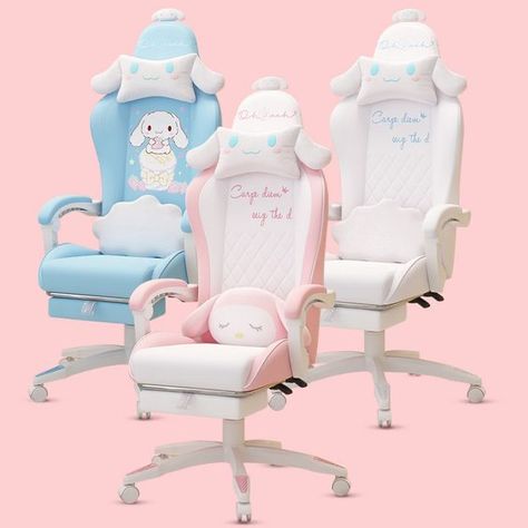 Cinnamon Gaming Chair, Hello Kitty Gaming Chair, Sanrio Gaming Chair, Kawaii Gaming Chair, Girl Home Office, Chair Cartoon, Gaming Chair Aesthetic, Computer Student, Barang Aesthetic