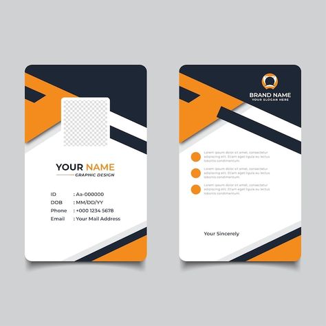 Identity Card Design Creative, Page Background Design, Student Id Card, Identity Card Design, Employee Id Card, Eagle Wallpaper, Company Id, Id Card Template, Ui Design Website