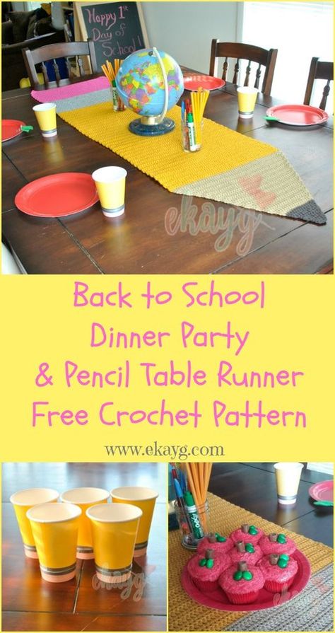 Back To School Table Runner, Back To School Party Table Decor, Back To School Night Decorations, Back To School Table Decor, Back To School Tablescape, Diy Back To School Decorations, Back To School Decorations For Home, Back To School Table Decorations, Back To School Dinner Party