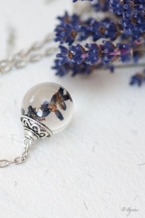 Romantic lavender necklace - lavender wedding - bridal lavender necklace - bridesmaid lavender necklace - real flower jewelry - handmade by agnera. https://www.etsy.com/listing/256977242/lavender-necklace-lavender-pendant-resin?ref=shop_home_active_1 Lavender Resin Jewelry, Bridesmaid Lavender, Resin Things, Sphere Necklace, Lavender Products, Lavender Necklace, Necklace Resin, Diy Jewelry Ideas, Real Flower Jewelry