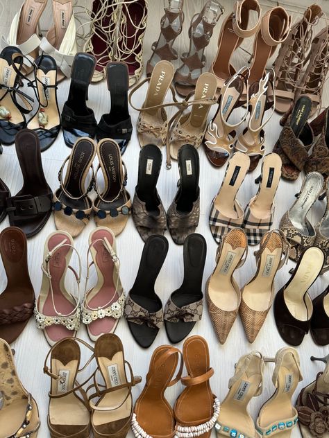 2000s Shoes, Cleaning My Closet, Funky Heels, Many Shoes, Vintage Heels, Shoe Closet, Shoe Obsession, Designer Heels, Mules Shoes