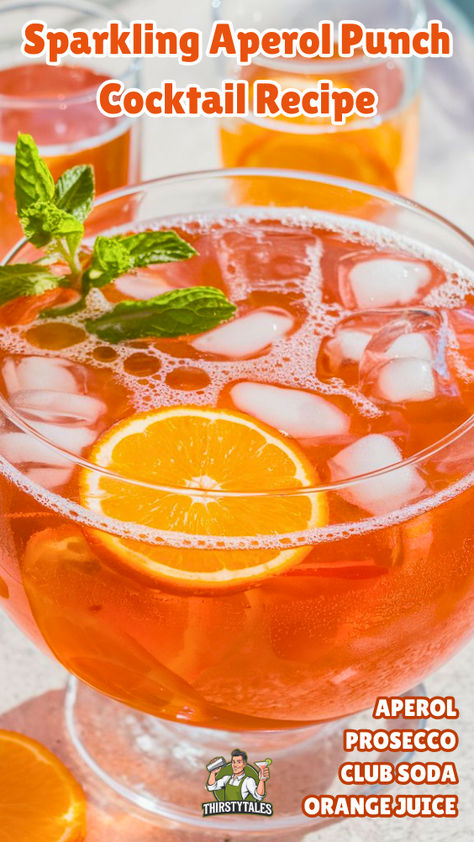 Aperol Spritz For A Crowd, Aperol Punch, Winter Alcoholic Drinks, Aperol Cocktail Recipes, Prosecco And Orange Juice, Winter Drinks Alcoholic, Party Punch Recipe, Prosecco Punch, Orange Juice Cocktails