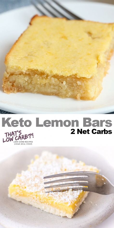 Keto Lemon Bars Recipe, Keto Lemon Bars, Dolce Poche Calorie, Lchf Dessert, Keto Cakes, Keto Treats, Keto Bars, Keto Baking, Lemon Bar