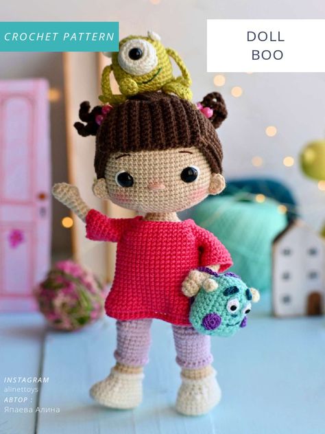 Boo Amigurumi, Disney Crochet Patterns, Bag Sewing Pattern, Confection Au Crochet, Pattern Doll, Crochet Disney, Amy Poehler, Bag Sewing, Fun Crochet Projects