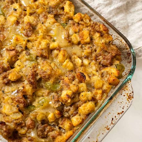 Thanksgiving Italian Sausage Stuffing Italian Stuffing For Thanksgiving, Italian Stuffing Thanksgiving, Italian Stuffing, Stuffing Recipes Thanksgiving, Italian Sausage Stuffing, Italian Sausage Seasoning, Best Stuffing Recipe, Homemade Italian Sausage, Seasoned Bread