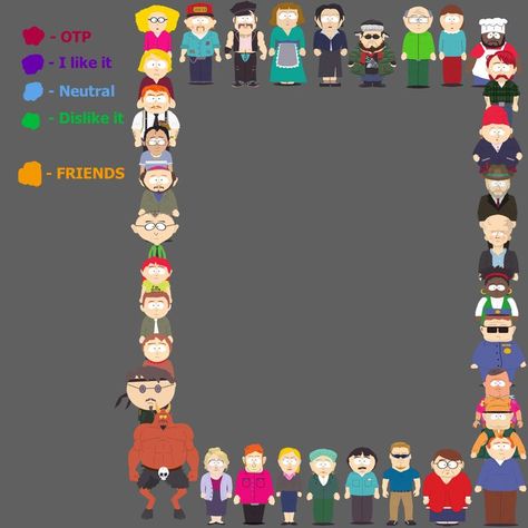 South Park Shipping Chart, South Park Adults, South Park Characters, South Park, I Tried, Map