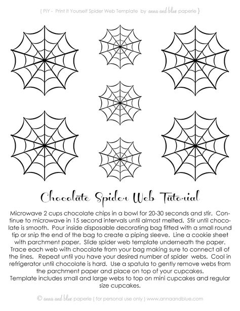 Free Printable~Chocolate Spider Web-Tutorial ....<3anna and blue paperie Spider Web Template, Chocolate Spider Web, Royal Frosting, Chocolate Spiders, Royal Icing Templates, Man Cake, Royal Icing Transfers, Cake Templates, Spiderman Birthday Party