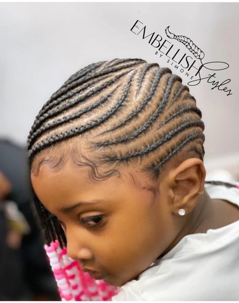 Side braid hairstyles Lemonade Braids On Toddler Girl, Baby Girl Braided Hairstyles Black, Side Back Hairstyles, Braided Hairstyles For Black Girls Kids, Lil Girls Braided Hairstyles, One Sided Braid Hairstyle, Hair Braided To The Side, One Side Braid Hairstyle, Side Braids For Kids