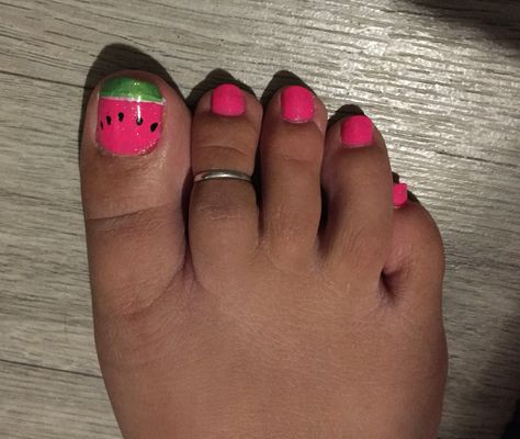 Watermelon Pedicure Designs, Easter Pedicure Ideas, Watermelon Pedicure, Kendall Nails, Nails Watermelon, Toe Nail Design, Nails And Toes, Nails Pedicure, Watermelon Nails