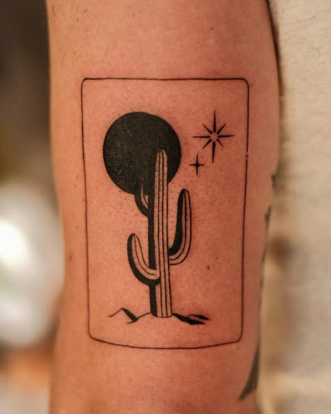 Cactus Plant Tattoo, Arizona Landscape Tattoo, Desert Rose Tattoo, Prickly Pear Cactus Tattoo, Mid Century Modern Tattoo, Traditional Cactus, Holiday Tattoos, Cactus Tattoos, Utah Tattoo