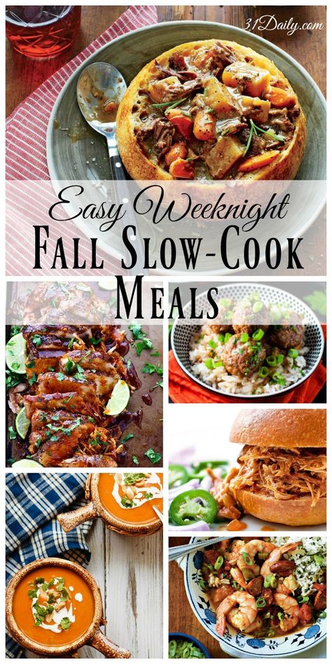 Fall Slow Cook Meals - Perfect for Weeknights | 31Daily.com Slow Cook Meals, Fall Slow Cooker, Fall Slow Cooker Recipes, 31 Daily, Fall Crockpot Recipes, Cook Meals, Pot Dinners, Fall Dinner Recipes, Slow Cook