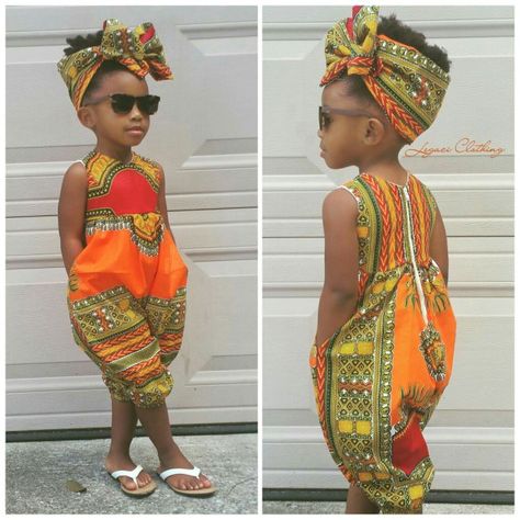 african-print-romper-styles-for-kids-afrocosmopolitan-com-african-fashion African Jumpsuit, Playsuits Outfit, Moda Afro, African Babies, Boho Mode, African Dresses For Kids, Afrikaanse Mode, African Children, African Inspired Fashion