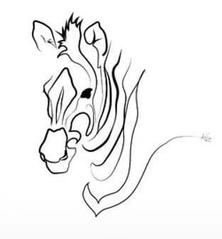 Zebra Fine Line Tattoo, Zebra Line Drawing, Minimalistic Animal Tattoo, Zebra Line Art, African Animal Tattoo, Zebra Tattoo Ideas, Zebra Print Tattoos, Zebra Embroidery, Zebra Tattoo