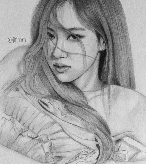 Rose Drawing Blackpink, Blackpink Drawing, Rosé Portrait, Rose Sketch, Pencil Portrait Drawing, Realistic Sketch, Concept Art Tutorial, Disney Art Drawings, Rose Drawing