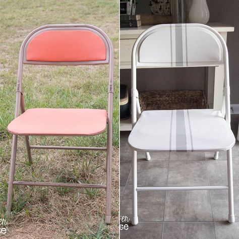 How to Make a Folding Chair Look Pretty | POPSUGAR Home Folding Chair Makeover, Eames Dining Chair, Small Living Room Chairs, Metal Folding Chairs, Drafting Chair, Projects For Home, Sense Of Belonging, Spray Paints, Chair Makeover