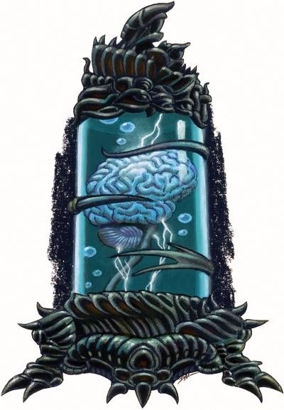 Brain In A Jar, Dragon History, Jar Image, Flying Spaghetti Monster, Mind Flayer, Eldritch Horror, Jar Art, Cthulhu Mythos, Kamikaze