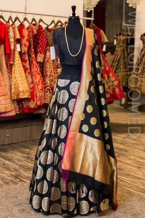 Brocade Lengha, Brocade Lehenga, Lengha Choli, Half Sarees, Ghagra Choli, Lehenga Blouse, Desi Clothes, Designer Lehenga, Desi Style