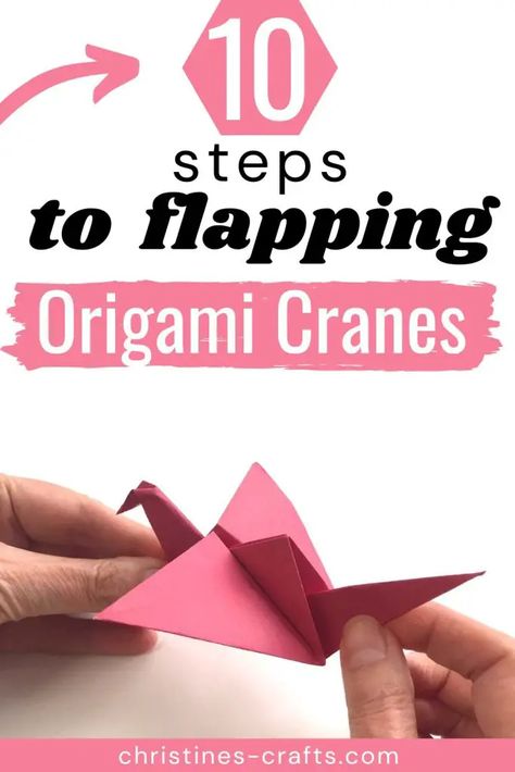 pink Origami crane with flapping wings 1000 Origami Cranes, Basic Origami, Easy Origami Flower, Iris Paper Folding, Origami Cranes, Paper Cranes, Origami Folding, Easy Arts And Crafts, Easy Origami