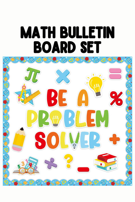 Maths Bulletin Board Set 54PCS Math Symbols Paper Mathematics Posters Back to School Decor Maths Classroom Decoration Ideas Wall Decor School Supplies Math Bulletin Boards 4th Grade, Maths Board Decoration Ideas, Math Wall Classroom, Math Corner Classroom Ideas, Maths Chart Ideas, Math Bulletin Boards Elementary, First Day Of School Backdrop, School Decorations Diy, Wall Decor School