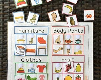 Early Education Interactive Materials by AllHandsOnLanguage Long Term Memory, Spring Vocabulary, Slp Activities, Task Boxes, Memory Storage, Vocabulary Activities, Matching Activity, Sorting Activities, Busy Book