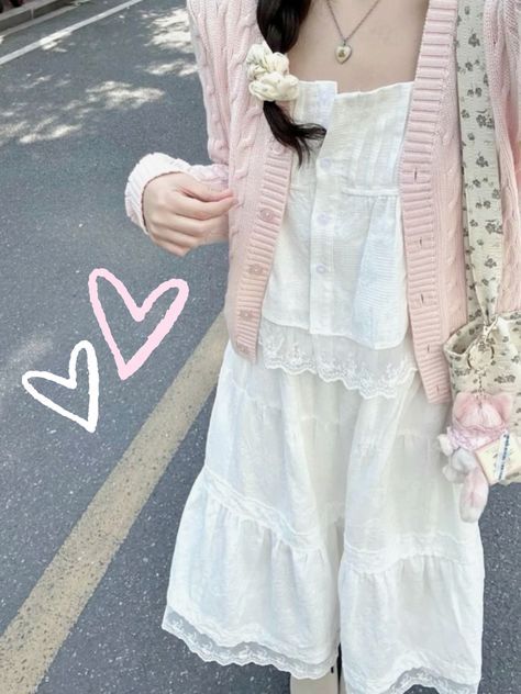 Sawakocore Outfit, Cute Japanese Outfits Casual, Igari Outfit Aesthetic, Coquette Outfit Ideas Aesthetic, Shojo Fashion, Shoujo Girl Outfit, Sawako Outfit, Sawako Core, Shoujo Outfits