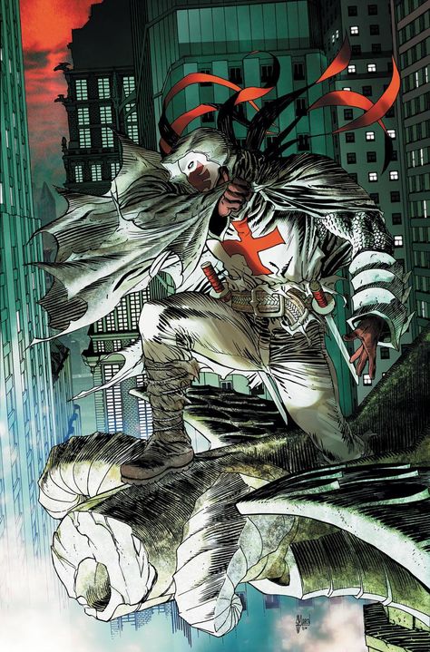 “My swords shall not sleep until I have served his justice on this city! REPENT, GOTHAM! YOU CITY OF VIPERS!” Michael Lane, Azrael - Guillem March Azrael Dc Comics, Superhero Week, Crusader Knight, Caped Crusader, Black Comics, Comic Characters, Famous Black, Batman Arkham, Batman Family