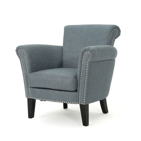 Brice Vintage Studded Club Chair - Christopher Knight Home : Target Denim Chair, Armless Accent Chair, Chair Options, Cozy Chair, Sofa Bed With Storage, Steel Chair, Furnishings Design, Christopher Knight, Noble House