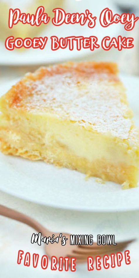 Gooie Butter Cake, Best Butter Cake Recipe, Ooey Gooey Cake, Ooey Gooey Butter Cake, Box Cake Recipes, Gooey Cake, Gooey Butter, Paula Deen Recipes, Gooey Butter Cake