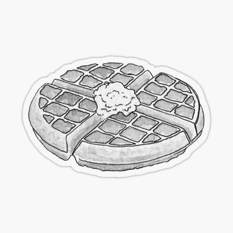 Waffle Tattoo, Waffle House Tattoo, Waffle Drawing, Waffle Doodle, Draw With Waffles, Drawing With Waffles Sketchbook, Drawing Wiff Waffles Coloring Pages, Waffle Sketch, Drawing Wiff Waffles