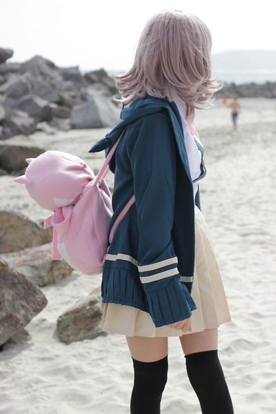 Chiaki Nanami Cosplay, Nanami Cosplay, Danganronpa Aesthetic, Halloween Costumes Aesthetic, Grunge Girls, Sailor Jacket, Danganronpa Cosplay, Nanami Chiaki, Chiaki Nanami