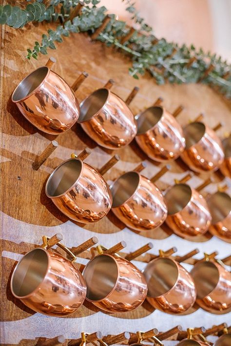 We've seen our clients use this Wooden Peg Board for a variety of different things at their events: donuts, games, and favor display, but this one is new. Moscow Mule Mugs! Mule Bar, Wooden Peg Board, Favor Display, Dinner Experience, Mule Mugs, Personalized Water Bottle Labels, Copper Water Bottle, Glass Bar Cart, Personalized Water Bottle