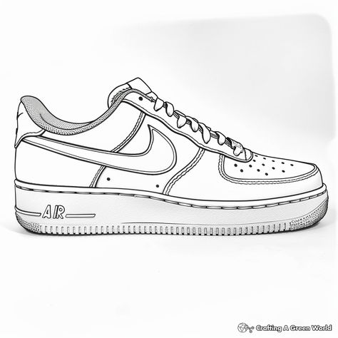 Air Force 1 Template, Nike Shoes Coloring Pages, Nike Coloring Pages, Nike Shoes Png, Nike Shoes Drawing, Sneaker Png, Nike Svg, Sneakers Drawing, Air One