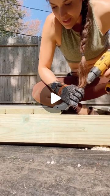 CARA NEWHART👩🏻‍🔧 Home + DIY | build a deck with no visible screws 🤗 I used this drill attachment to screw down the deck boards with screws on the sides so you can�... | Instagram How To Build A Floating Deck, Decks Inspiration, Diy Floating Deck, Floating Deck Plans, Deck Over Concrete, Ground Deck, Ground Level Deck, Deck Cost, Building A Floating Deck