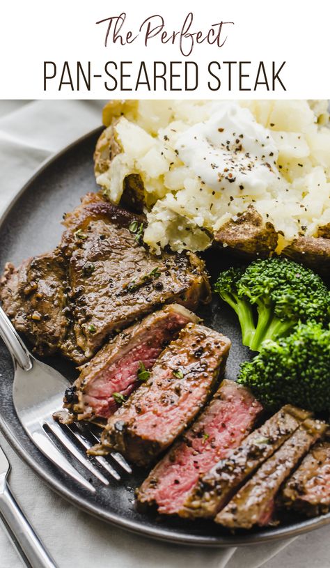 Steak Recipes Pan Seared, Steak On Stove, Steak Doneness, Grilling The Perfect Steak, Steak In Oven, Baked Steak, Pan Seared Steak, Cooking The Perfect Steak, Top Sirloin Steak