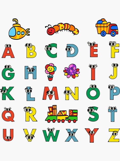 ABC Stickers for kids aged 3 to 6 Abc Stickers, Transportation Nursery, Alphabet Style, Abc Poster, Iron On Letters, Stickers For Kids, Lettering Art, Abc Letters, Abc For Kids