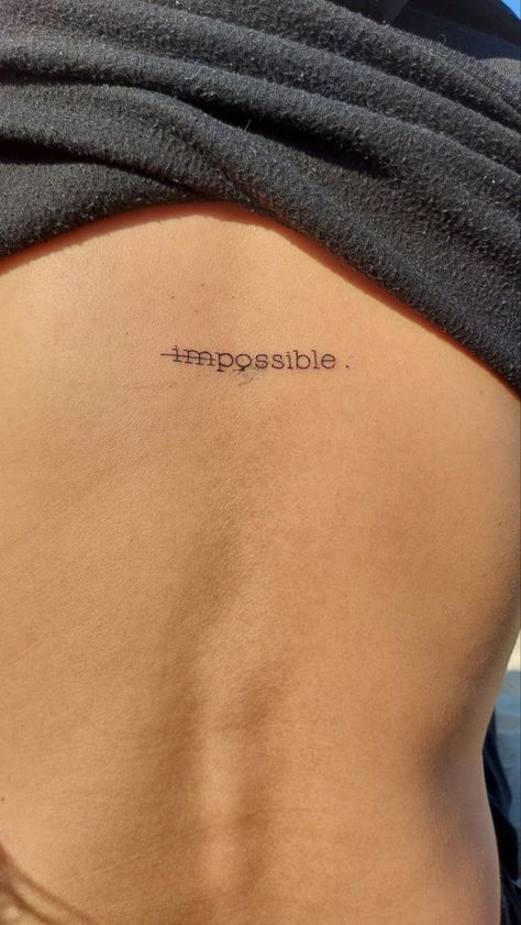 Impossible Tattoo Ideas, Nothing Is Impossible Tattoo, Tattoo Pulso, Perspective Tattoo, Business Tattoo, Perspective Tattoos, Simple Line Tattoo, Tattoo Homme, Motivational Tattoos