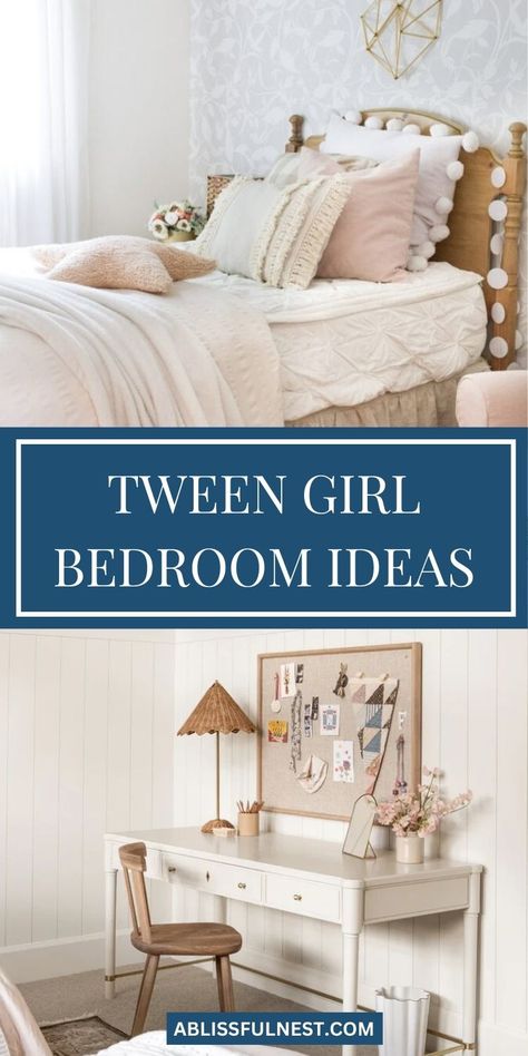 Transform your tween’s room with fresh ideas that combine fun and functionality. These tween girl bedroom ideas offer plenty of inspiration to create the ultimate space for studying, relaxing, and entertaining. Consider playful accents and vibrant colors that show off her unique style. It’s a great opportunity to design a room she’ll feel proud of! #tweengirlbedroomideas #bedroominspo #girlsroom Small Girls Bedroom Layout, Preteen Bedrooms Girl, Elementary Girl Bedroom, Older Girls Bedroom Ideas, Shared Teen Room, Neutral Girls Bedroom, Teen Girls Room Ideas, Preteen Girls Bedroom Ideas, Girls Room Bedding