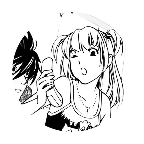 L And Misa Pfp, Misa X L Matching Icons, L And Miss Matching Pfp, Misa And L Matching Pfp, Misa Pfp Manga, Meowbahh Pfp, Misa Amane Manga Icon, L Matching Pfp, L And Misa Matching Icons