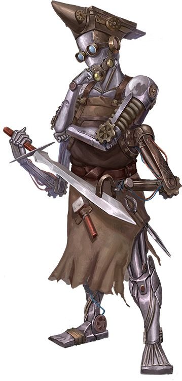 Clockwork Automaton Fantasy Art, Clockwork Fantasy Art, Clockwork Artificer, Automaton Character Design, Automaton Fantasy Art, Clockwork Golem, Fantasy Mechanic, Steampunk Automaton, Warforged Artificer