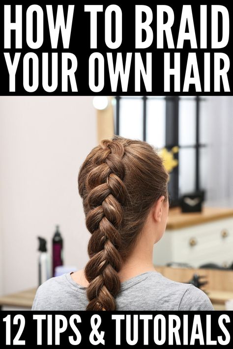 How to Braid Your Own Hair | If you’re looking for easy step by step tutorials for beginners to teach you how to braid your own hair, this post is for you! We’re sharing everything you need to know to learn the French, Dutch, fishtail, halo, and waterfall braids for short, shoulder length, and long hair. Whether you have straight, wavy, or curly hair, prefer a structured or messy look, these hairstyles are perfect for day and night! #howtobraidyourownhair #braidedhairstyles #braidtutorials Come Intrecciare, Braid Your Own Hair, Dutch Fishtail, Wavy Or Curly Hair, Easy Updos For Long Hair, Waterfall Braids, How To Braid, Braiding Your Own Hair, Wedding Braids