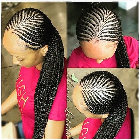 Recent 2019 African Braids Hairstyles Ideas for Ladies | Od9jastyles.com Corn Rolls, Feedin Braids, Ghana Braids Hairstyles, Cornrow Braids, Cornrows Styles, Braided Hairstyles For Black Women Cornrows, Feed In Braids Hairstyles, Natural Braids, Braided Styles