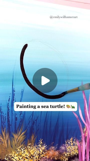 Turtle Painting Acrylic, Sea Turtle Painting, Sea Turtle Art, Turtle Painting, Turtle Art, Acrylic Painting For Beginners, 1k Views, June 22, Easy Tutorial