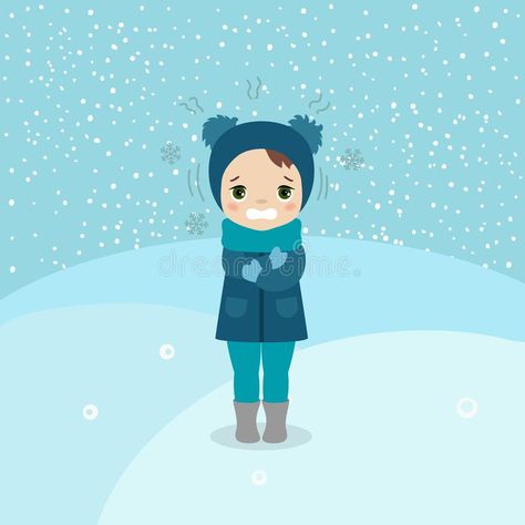 Cold weather girl. Freezing and shivering young girl on winter cold. Cartoon sty #Sponsored , #Paid, #AFFILIATE, #girl, #Cold, #shivering, #Freezing Cold Cartoon, Winter Landscape Illustration, Spongebob Iphone Wallpaper, I Am Cold, Snow Illustration, Weather Crafts, Frozen Art, Cold Girl, Freezing Weather