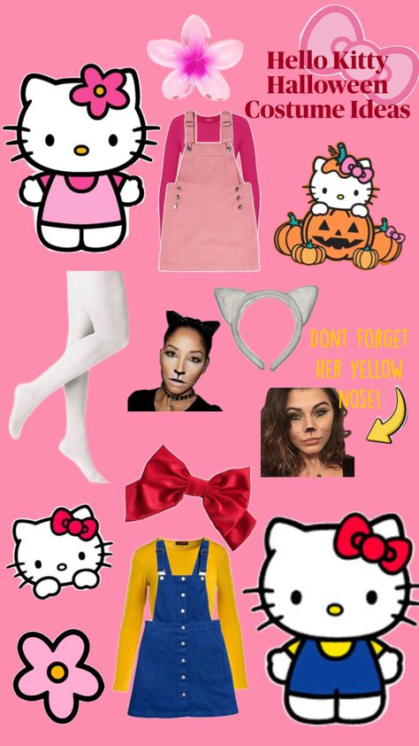 Kitty Halloween Costume, Hello Kitty Halloween Costume, Hello Kitty Costume, Kitty Costume, Spirit Week Outfits, Week Outfits, Costume Inspo, Hello Kitty Halloween, Spirit Week