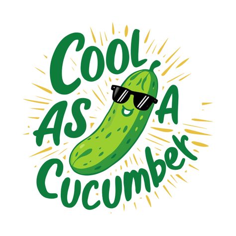 Check out this awesome 'Cool+as+a+cucumber' design on @TeePublic! Cucumber Design, Cool As A Cucumber, Wearing Sunglasses, Music Humor, Funny Movies, Kids Stickers, Black Artists, Anime Movies, Female Artists