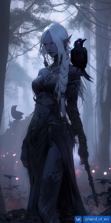 Dnd Rogue Pose Reference, Dark Elf Necromancer, Shadow Woman Art, Dark Fey Art, Female Drow Dnd, Drow Pirate, Elf Necromancer, Shadar Kai Female, Drow Dnd