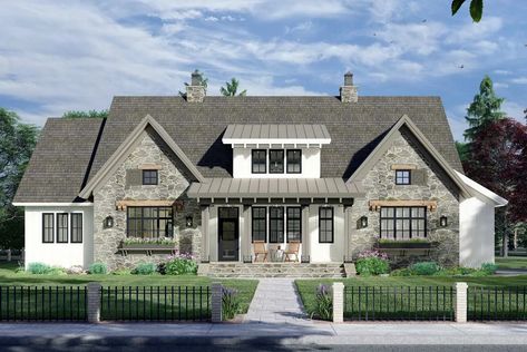 Modern-farmhouse House Plan - 4 Bedrooms, 3 Bath, 2655 Sq Ft Plan 38-555 Farmhouse Craftsman, European Farmhouse, Farmhouse Style House Plans, Farmhouse House, Farmhouse Plan, House Plans Farmhouse, Modern Farmhouse Plans, Best House Plans, Farmhouse Style House